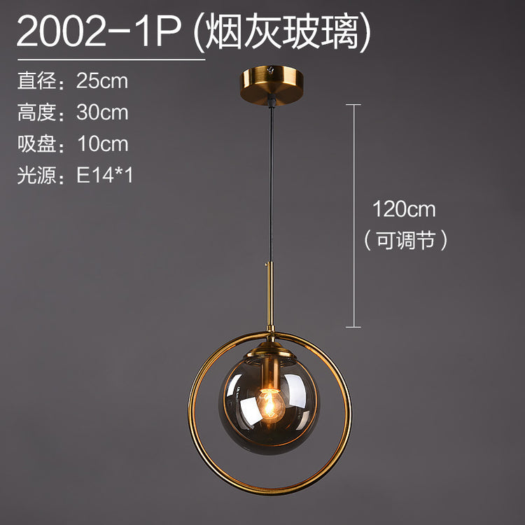 Nordic modern minimalist glass pendant light with sleek design, hanging from a ceiling fixture, ideal for contemporary interior decor