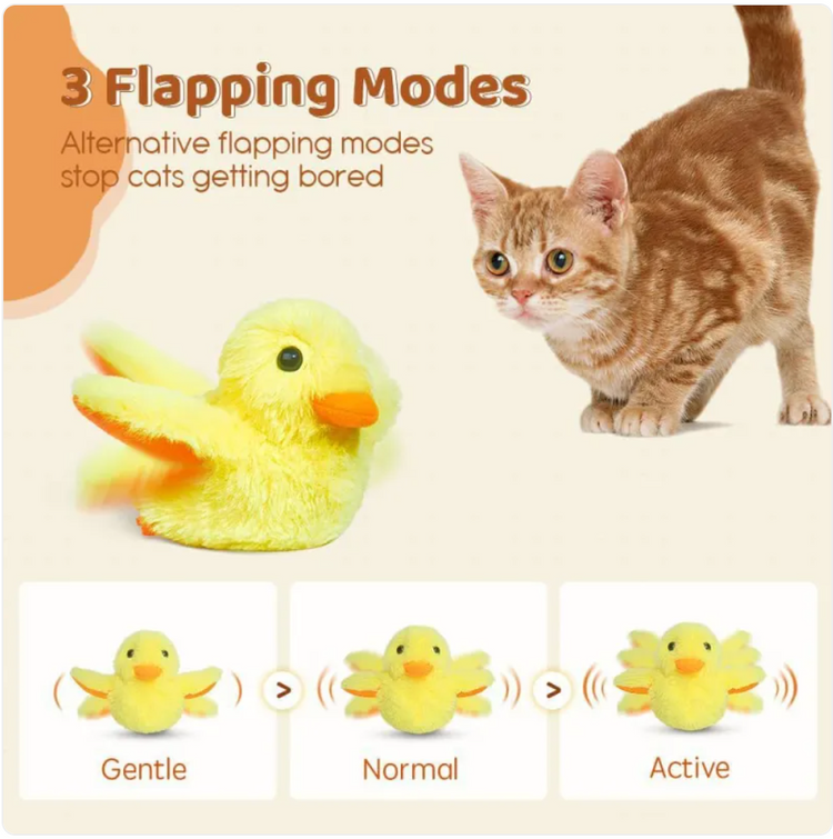 Automatic electric duck cat toy by My Store with moving parts and colorful design for feline entertainment.