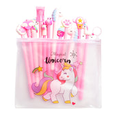 Pink cartoon gel pen from Everyday Needs and Wants student stationery set, featuring cute animal designs and colorful ink.