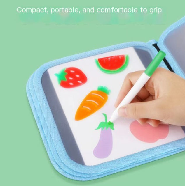 Eco-friendly liquid chalk LED drawing board with erasable pens, featuring a sleek design ideal for creative artwork and writing.