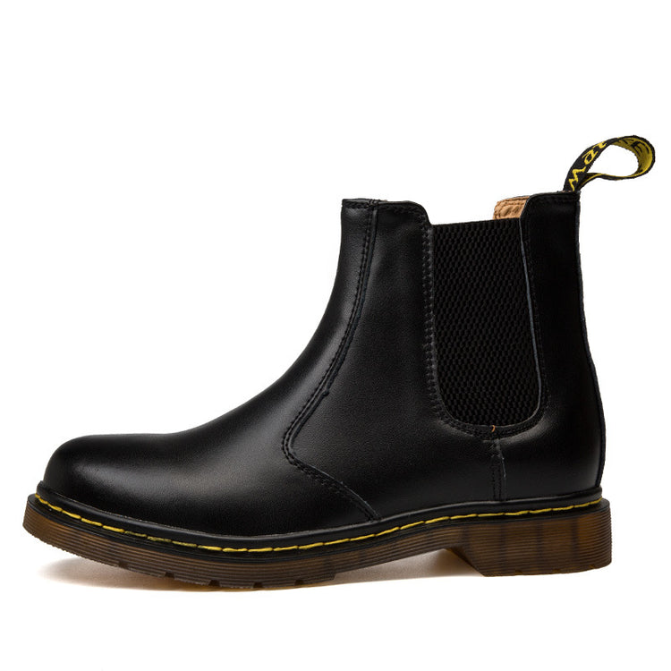 Autumn style thick-heeled cowhide Martin boots for women with stylish design and sturdy heel, by Everyday Needs and Wants.