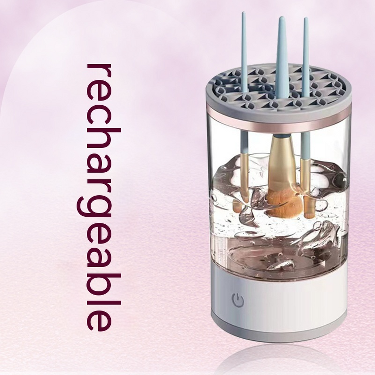 Everyday Needs and Wants makeup brush cleaner in a bottle with a pump for cleaning cosmetic brushes effectively.
