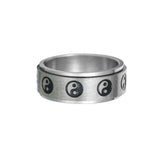 Stainless steel turning decompression gossip ring from Everyday Needs and Wants, featuring a sleek, modern design for stress relief.