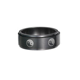 Stainless steel turning decompression gossip ring for all, featuring a smooth, shiny surface and unique design for stress relief and style.
