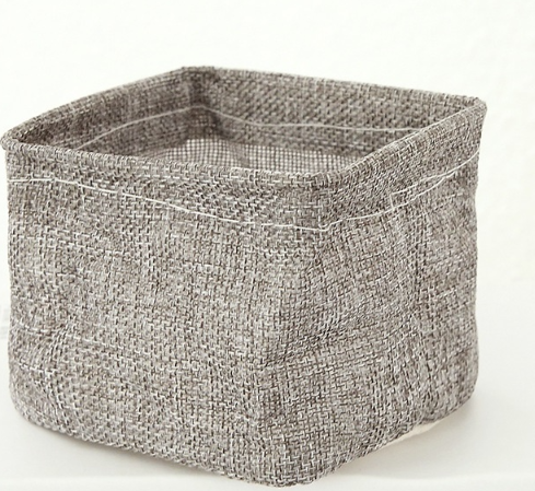 Mini cotton and linen storage basket by Everyday Needs and Wants, ideal for desk organization and small storage solutions.