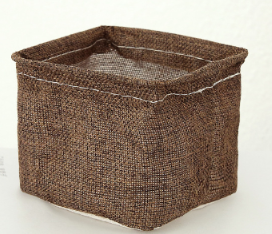 Mini cotton and linen storage basket for desk by Everyday Needs and Wants, featuring a compact, stylish organizational solution.