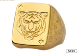 Silver spade ring featuring Chinese Zodiac Tiger Year design by Everyday Needs and Wants, showcasing intricate tiger motifs.