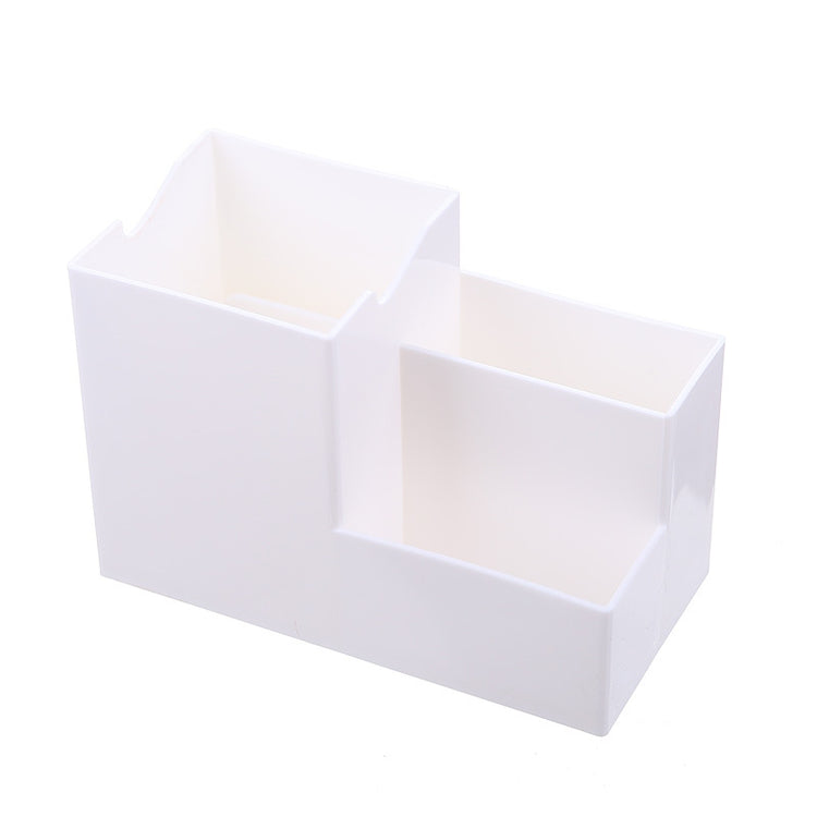 Multifunctional pen holder and remote storage box from Everyday Needs and Wants, with compartments for pens, remotes, and small accessories.