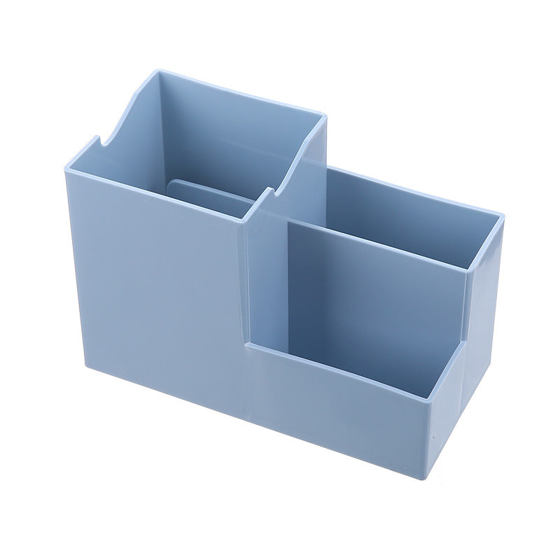 Multifunctional pen holder and remote storage box by Everyday Needs and Wants, showing a sleek black organizer with pens and remote inside.