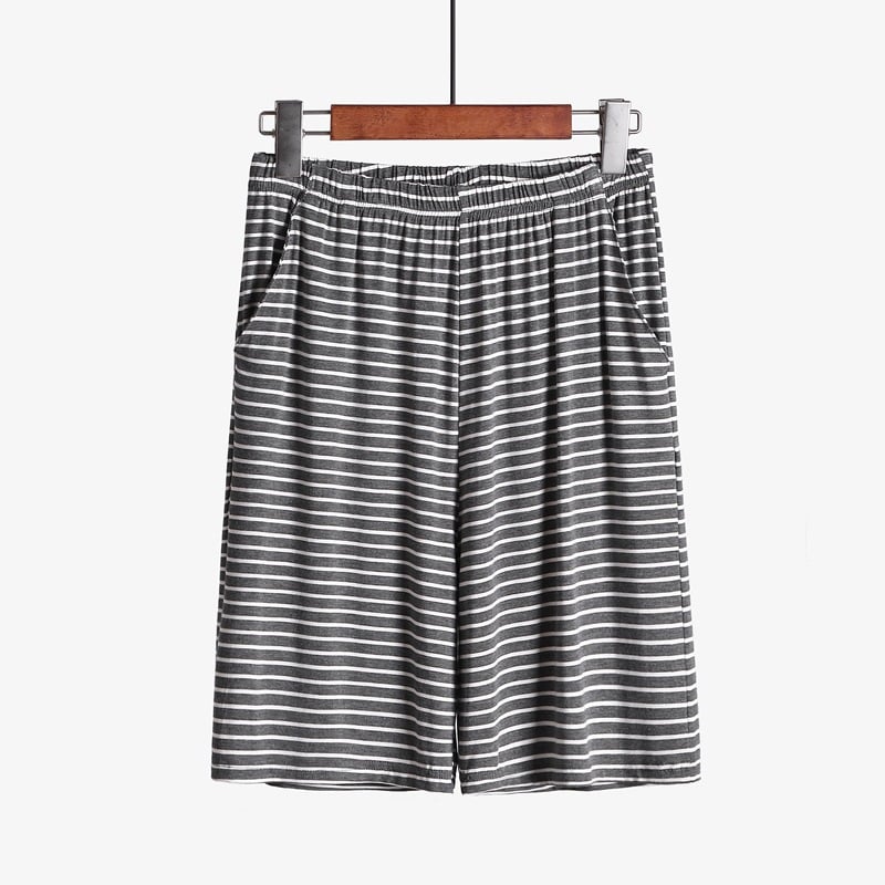 Plus size striped loose-fitting loungewear shorts by Everyday Needs and Wants, showing relaxed fit and comfortable waistband.