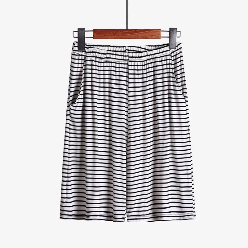 Plus size striped loose fitting loungewear shorts from Everyday Needs and Wants, soft, comfortable lounge shorts with a relaxed fit.