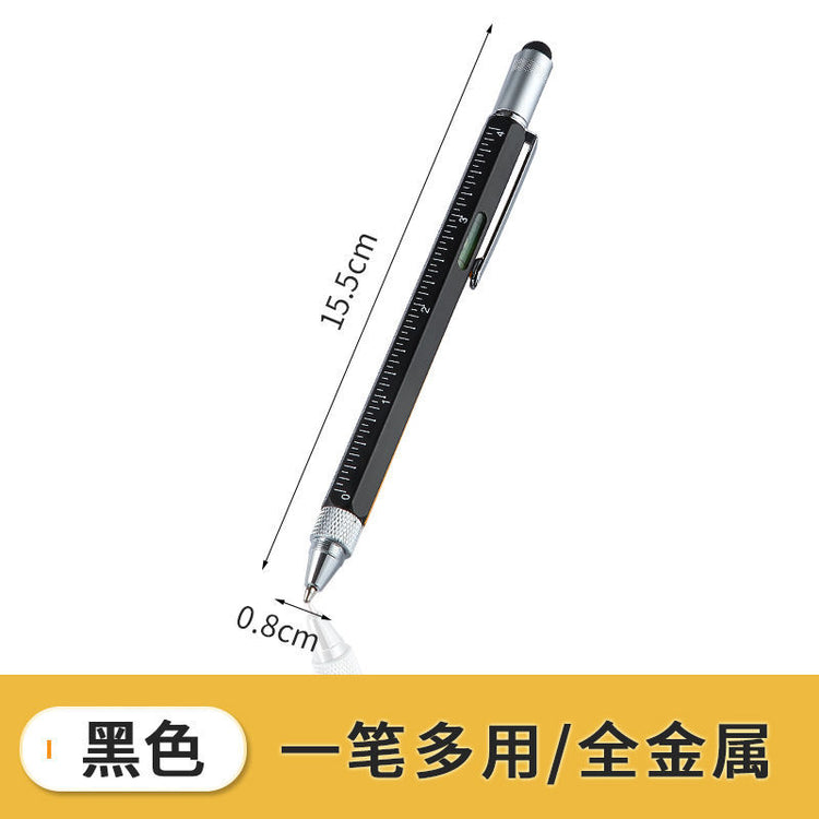 Multifunctional metal pen with touchscreen stylus and integrated tools, sleek design from Everyday Needs and Wants.