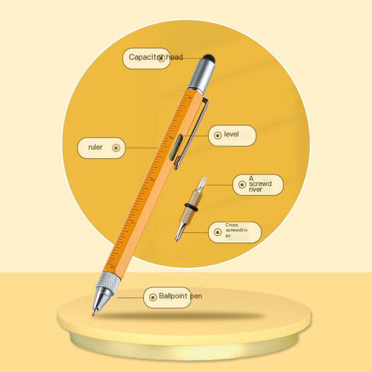 Multifunctional metal pen with touchscreen stylus and built-in tools, by Everyday Needs and Wants, shown on a white background.