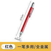 Metal multifunctional pen with touchscreen tip and built-in tools, featuring a sleek design from Everyday Needs and Wants.