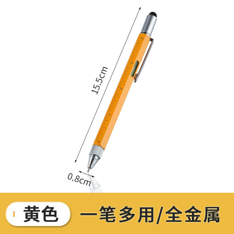 Multifunctional metal pen with touchscreen stylus and built-in tools from Everyday Needs and Wants, shown on a white background.