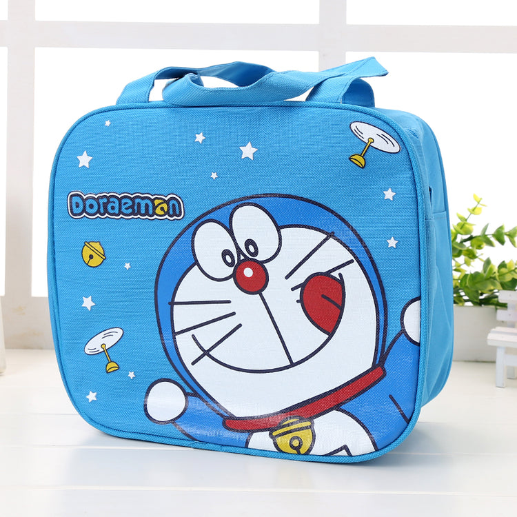 Doraemon cartoon insulated lunch bag for students with colorful character design, made by Everyday Needs and Wants.