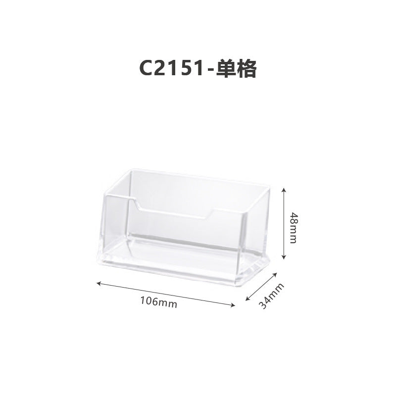 Acrylic business card holder with a creative design from Everyday Needs and Wants, showcasing a sleek, transparent storage solution.