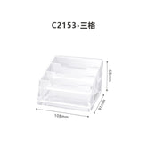 Acrylic business card holder with a creative design, featuring clear, sturdy material and a modern aesthetic for professional settings.