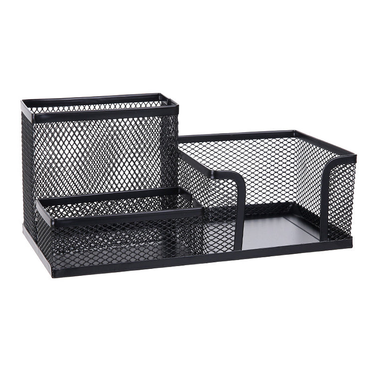 Creative metal four-grid pen holder for office use, featuring a sleek design by Everyday Needs and Wants.