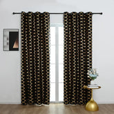 Black curtain panel for home decor and blackout, featuring a bronzing finish and elegant design, ideal for modern window treatments.