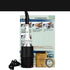 Headlight restoration kit with repair fluid and tools for restoring cloudy or yellowed car headlights.
