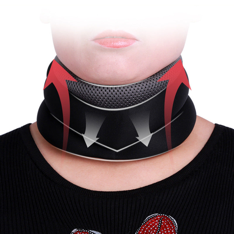 Magnetic neck support strap for cervical correction, adjustable strap with magnetic therapy for neck pain relief.