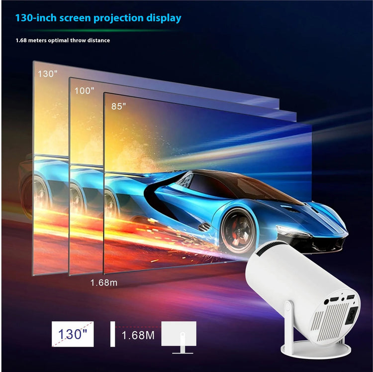 Portable HY300 Pro projector from My Store showing a compact design ideal for home theater entertainment.