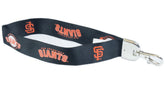 Black MLB San Francisco Giants wristlet lanyard with team logo, designed for secure keys or ID cards.