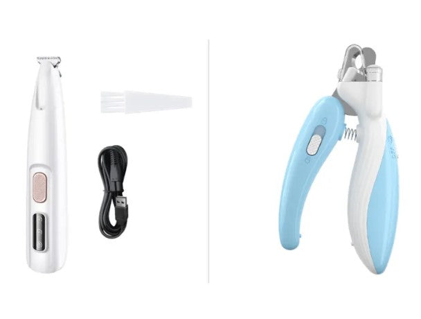 Pets paw trimmer with LED light, My Store, showing ergonomic design and bright LED for safe, precise pet nail trimming.