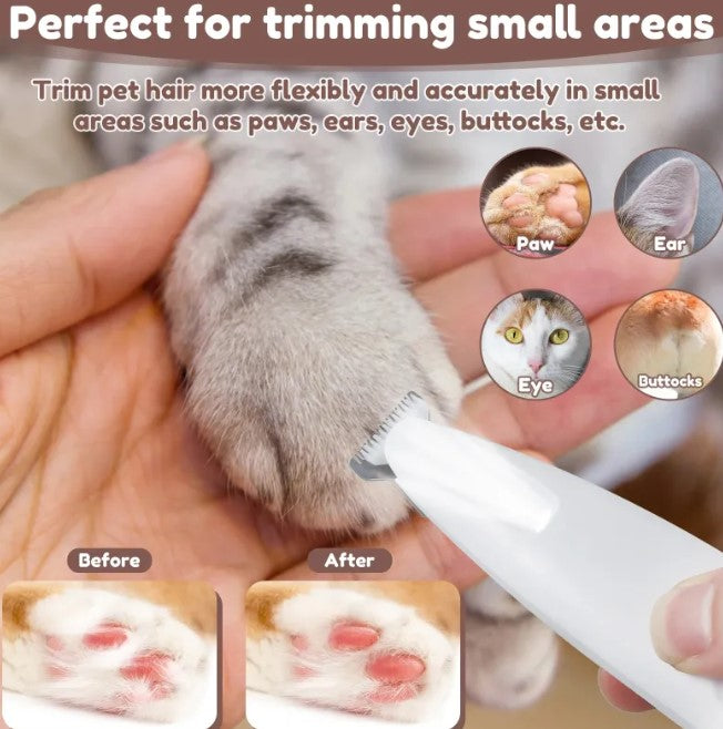 Pets paw trimmer with LED light, designed for easy grooming of cats and dogs, featuring a comfortable grip and precision blades.