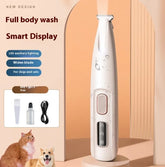 Pets paw trimmer with LED light, featuring ergonomic design and safety guard for easy, precise pet nail grooming.