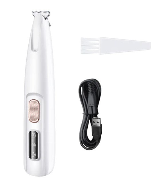 Pets paw trimmer with LED light by My Store, showing a close-up of the device trimming a pet&