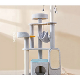 Large cat scratching and jumping platform from My Store, featuring plush surfaces and climbing posts for feline play and exercise.