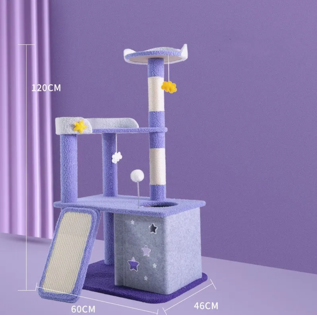 Large My Store cat scratching and jumping platform with multiple levels and sisal scratching posts for climbing and play.