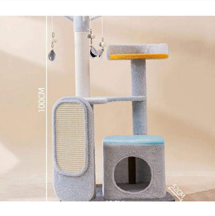 Large My Store cat scratching and jumping platform with multiple levels and sisal scratching posts for cats to climb and play.