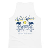 Men’s Wild Waves Tank Top in premium fabric featuring a vibrant wave design, perfect for casual summer wear.