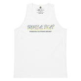 Men’s premium Wild Waves tank top featuring a vibrant ocean wave design, made from soft, breathable fabric.