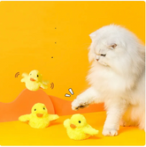 Automatic electric duck cat toy with moving head and flashing lights, designed to entertain and engage cats.